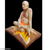 Ceramic Sai Amrut Shirdi Swami Samarth body color idols, 5-inch washable figurines for home decor