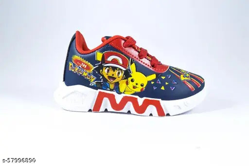 Kids stylish shoes with Mario characters, black sneakers with red accents