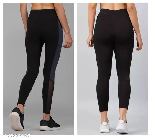 Green-shade striped modal jeggings for women - gym and casual wear, fully stretchable and stylish