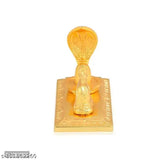 Handmade brass Nandeshwar Narmadeshwar Shiva Linga with Nandi & Sheshnaag Idol, ideal for home pooja or car dashboard, 10cm x 10cm x 10cm