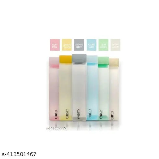 Multicolor food-grade plastic fridge square water bottle, 1L unbreakable with soft mat finish. Pack of 6 BIS/ISI certified, leak-proof and eco-friendly. Ideal for travel or gym use
