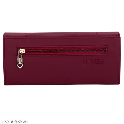 Purple fabric wallet with 6 card slots, phone pocket, 8lovees branding