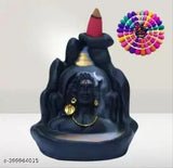 Multicolor polyresin Bhakti Murti Lord Buddha and Adiyogi idol with 51 cones for home decor, 14cm high, 9cm wide