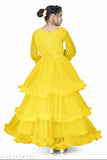 Net toddler dress by A. K. Enterprise, solid color, three-quarter sleeve baby party wear, size 5-16 years, made in India