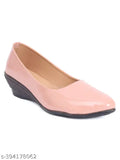Synthetic pink fashion bellies by Fiia, lightweight Aimix sole for comfort, buckle fastening