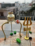 Brass Shivling Stand, 12cm diameter, Indian decorative Jalabhishek Lota without Shivling