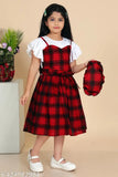 JG LIMA cotton girls floral princess dress with matching hat cap