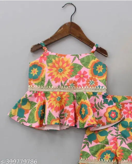 Rayon Sarara dress, cotton lehenga for girls. Sleeveless, fully-stitched in versatile festive wear