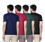 Black, navy blue, bottle green, maroon Garmin men's Drifit active t-shirt combo - breathable polyester round neck tees in stylish colors