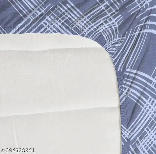 Cotton elastic king size fitted bedsheet, 72x78+10 inches, 2 pillow covers, geometric pattern, superfine quality, summer season, made in India