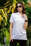 White recycled unisex polo t-shirt, short sleeves, quick dry, eco-friendly, moisture-wicking, anti-microbial, breathable