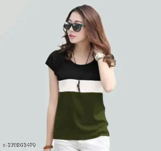 Cotton blend, fancy graceful women's t-shirts (pack of 2), versatile western top for professional occasions