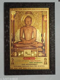 Synthetic resin, 9x12 inches, Indian-made Lord Mahavir Swami photo frame, religious decor for home