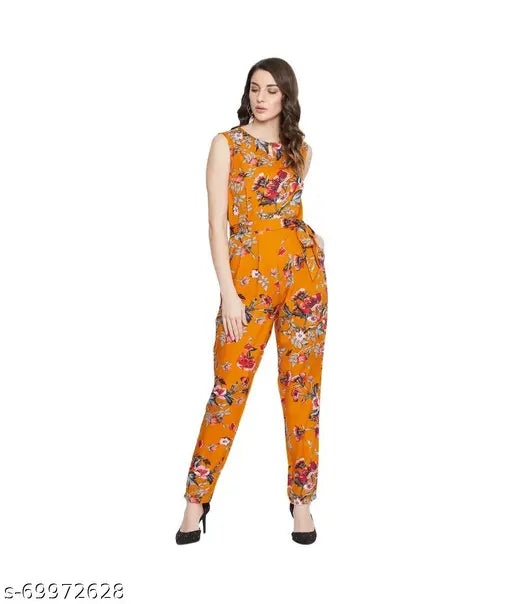 Crepe sleeveless printed net women's jumpsuit in best quality polycrepe fabric, ideal for college, dates, or business events