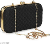 Black Craft fabric casual clutch handbag gold chain