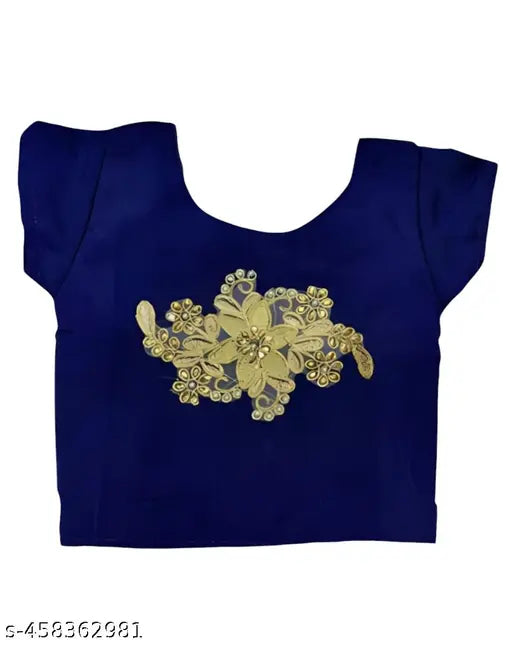 Taffeta silk lehenga in solid stitch with embroidered pattern, organza dupatta and short sleeves. Indian girls party wear
