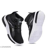 Black sneakers with white sole