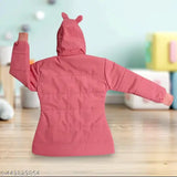 Printed girls' winter jacket for kids, cute design, colorful print, fashionable trendy wear, zip closure