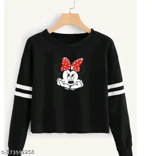 Cotton blend round neck full sleeve t-shirt for women and girls, printed with net pattern in vibrant colors - Shivam Fashion Exclusive Collection