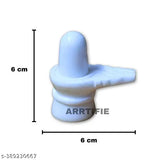 Marble Shivling with Nandi and Trishul, 6cm Indian decorative art piece
