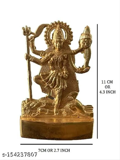Golden idol statue decorative piece Kali Mata figure 11cm brass