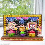 Ceramic Jagannath Temple Singhasana god idol, intricately detailed, 20cm x 12.5cm x 4cm from India