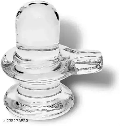 Clear crystal Shivling decorative showpiece, 6cm tall, India origin