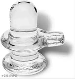 Clear crystal Shivling decorative showpiece, 6cm tall, India origin