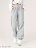 Women's blue sweatpants, elastic waistband, casual athletic wear