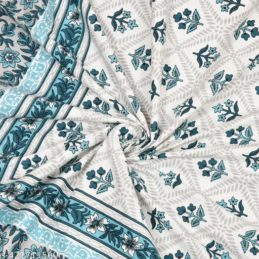 Vibrant botanical Shubastik single print cotton bedsheet with pillow cover, 60 x 90 inch, ideal for summer rest