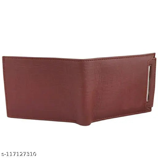 Classic world PU wallet, detachable stylish card holder for men, solid net design, 2 compartments