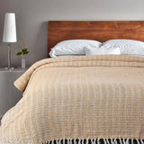 Sashaa World cotton throw bedcover, super soft and breathable, in a vibrant yellow color