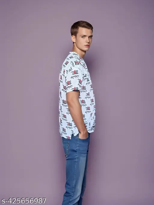 100% cotton Mahakal printed short kurta/t-shirt for men by Dhanya, comfortable everyday attire with button front closure, suitable for any occasion, Indian origin