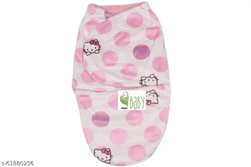 Fleece VBaby abstract printed swaddle blanket, adjustable 0-9 months, easy Velcro closure