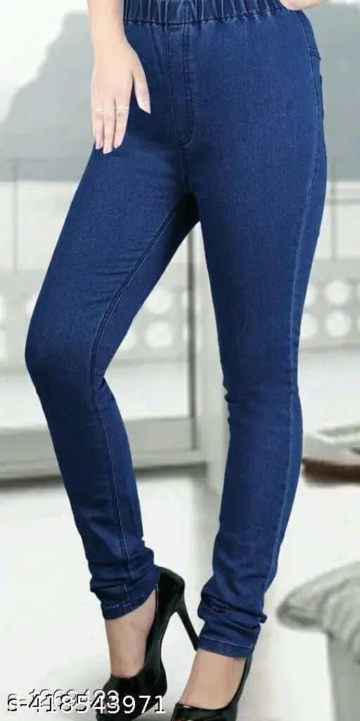 Denim jegging, solid pattern, best for casual wear. Size L-10XL, made in India