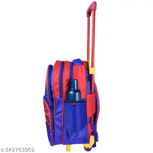 Multi-colored polyester net kids' school & travel trolley bag, 16 inches x 30 L, waterproof, India origin
