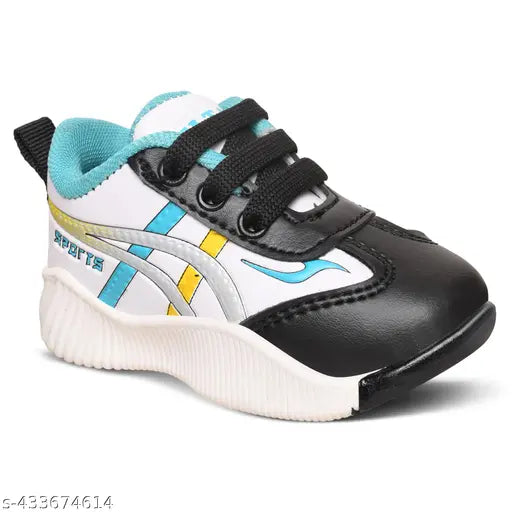 Athletic shoe with mesh details, blue and yellow colorway