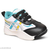Athletic shoe with mesh details, blue and yellow colorway