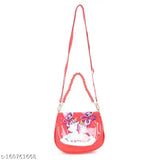 Colorful crossbody purse with a girl cartoon character, shoulder strap