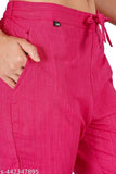Pink cotton sweatpants, elastic waistband, cuffed bottoms