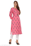 Rayon printed 3/4 sleeves classic kurti for fancy party wear under budget - vibrant Indian rayon print on traditional kurta
