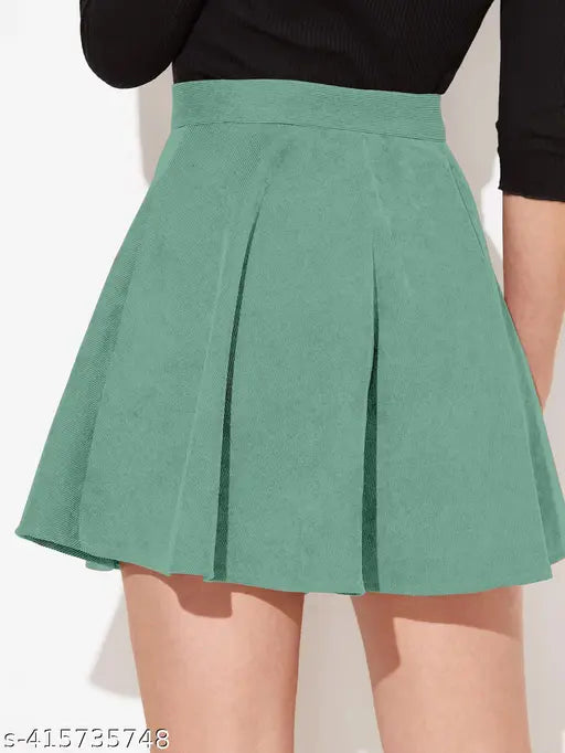 Solid net polyester skirt for women by Jivika, trendy and fashionable with a waist size of 32 inches and length size of 18 inches