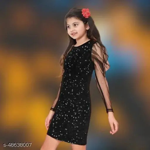 Embellished nylon net dress for girls (7-8 years to 14-15 years), Indian origin