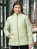 Navy nylon winter jacket for women, perfect for layered style and casual occasions. Made in India