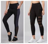 Green-shade modal striped jegging for women, gym and casual wear, fully stretchable, sizes 28-44 (S-XXL)