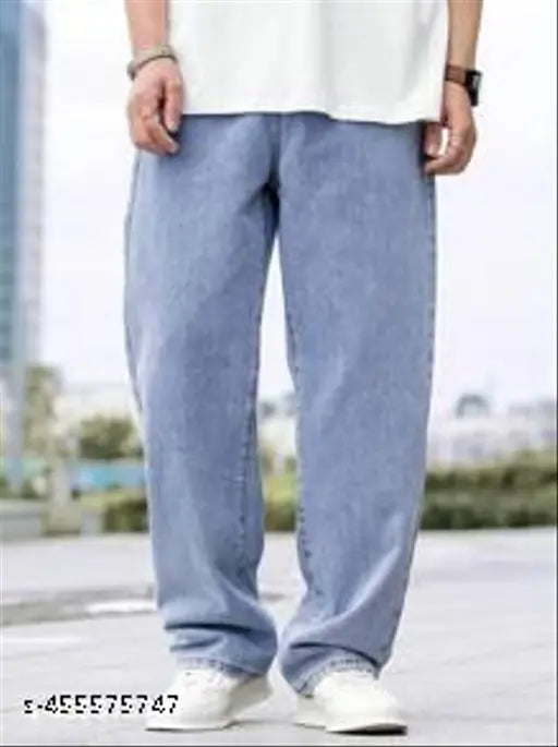 Men's straight leg blue denim jeans