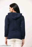Trendy latest women's fleece sweatshirts, solid design, long sleeves, sizes M-XXL (India)