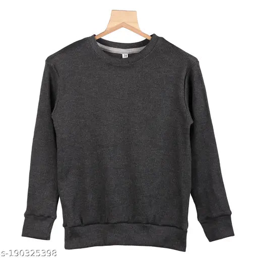 Diaz winter woolen sweater, premium quality fabric, full sleeves, kids' solid pattern, pack of 1 (size 5-12 years)