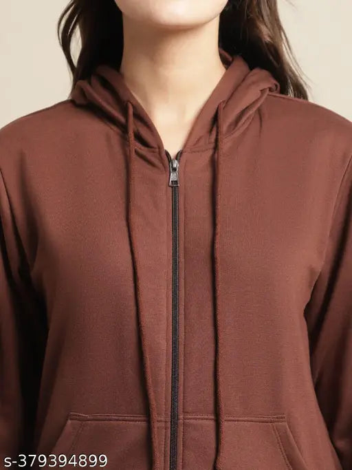 Velvet full-sleeve hoodie, women's trendy tracksuit for winter wear, Solzieq brand