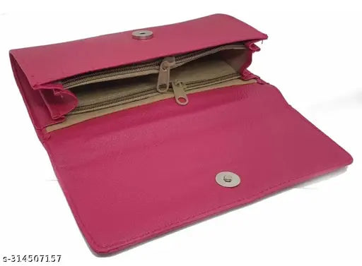 Pink Bloomtail clutch purse with gold accents